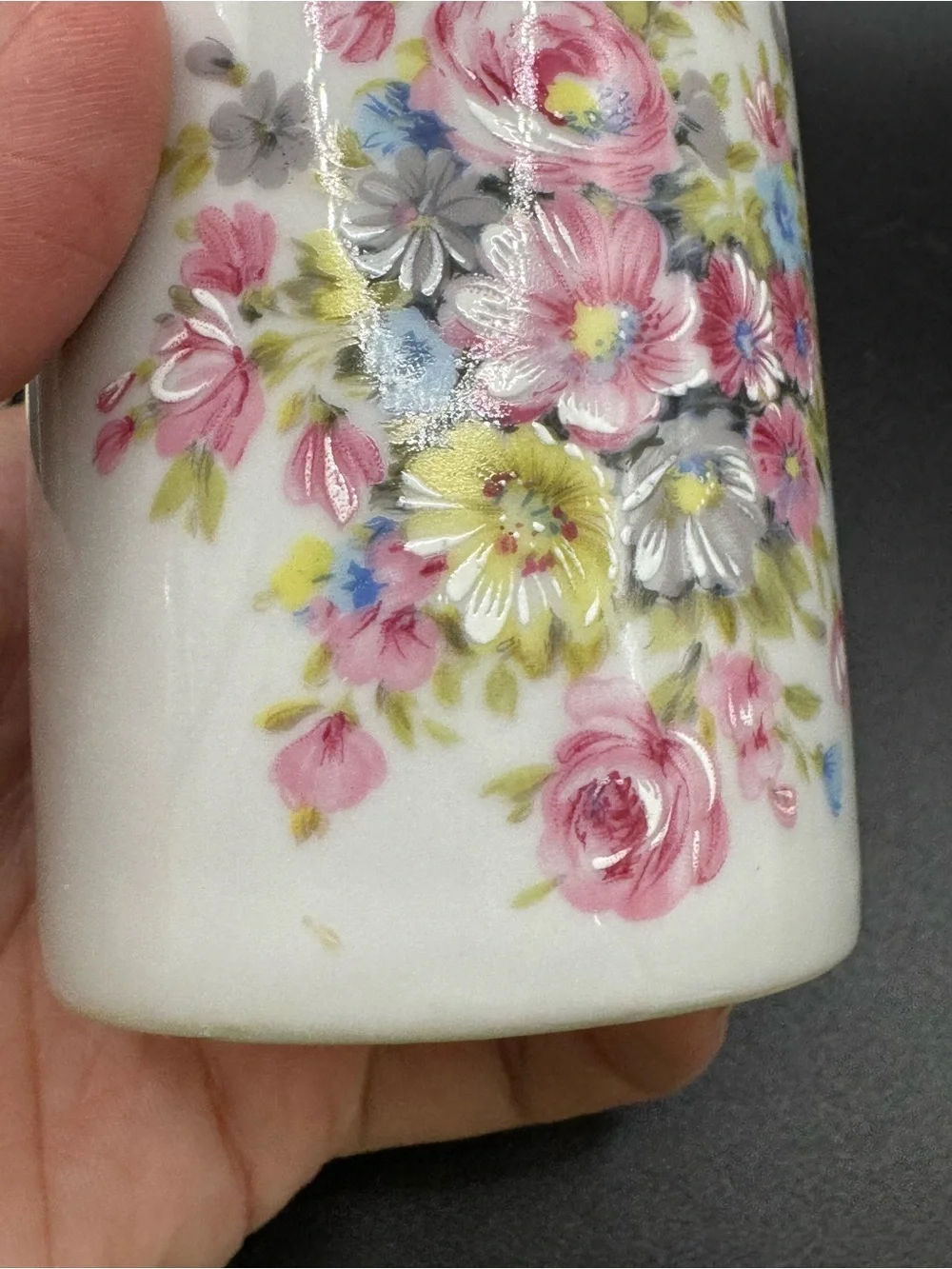 VTG Indispensable Product Co Floral Tumbler Bud Vase West Germany